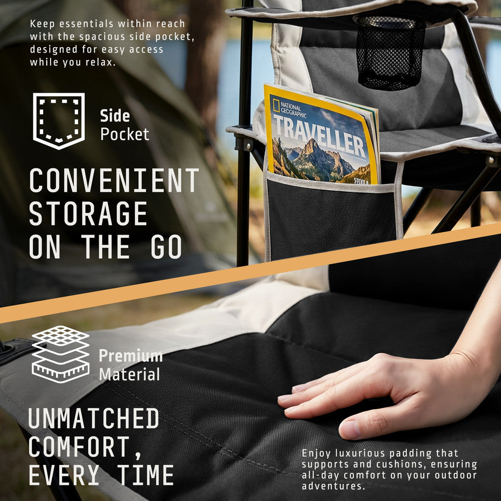 Padded Camping Chairs - 2 Pack