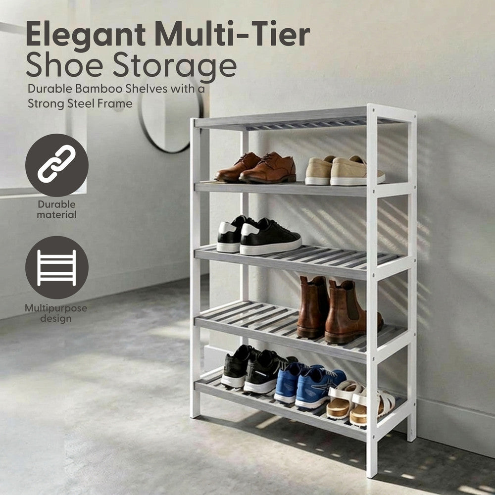 Bamboo Shoe Rack - 5 Tier
