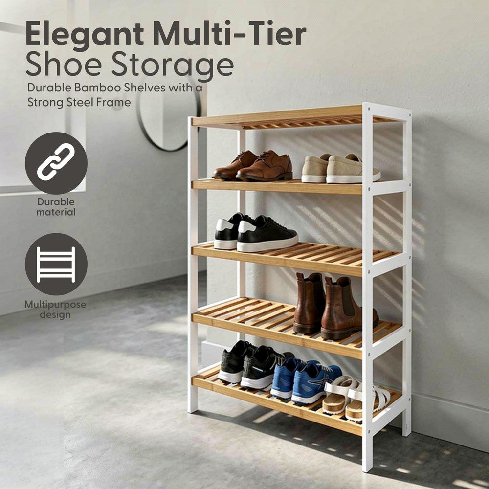 Bamboo Shoe Rack - 5 Tier