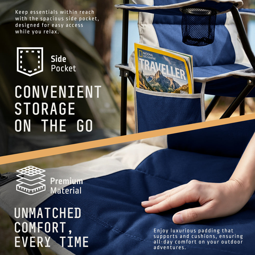 Padded Camping Chairs - 2 Pack