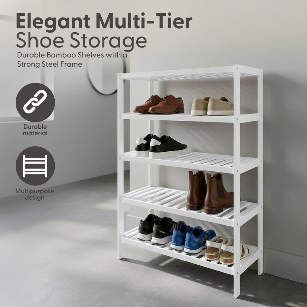 Bamboo Shoe Rack - 5 Tier – image 19