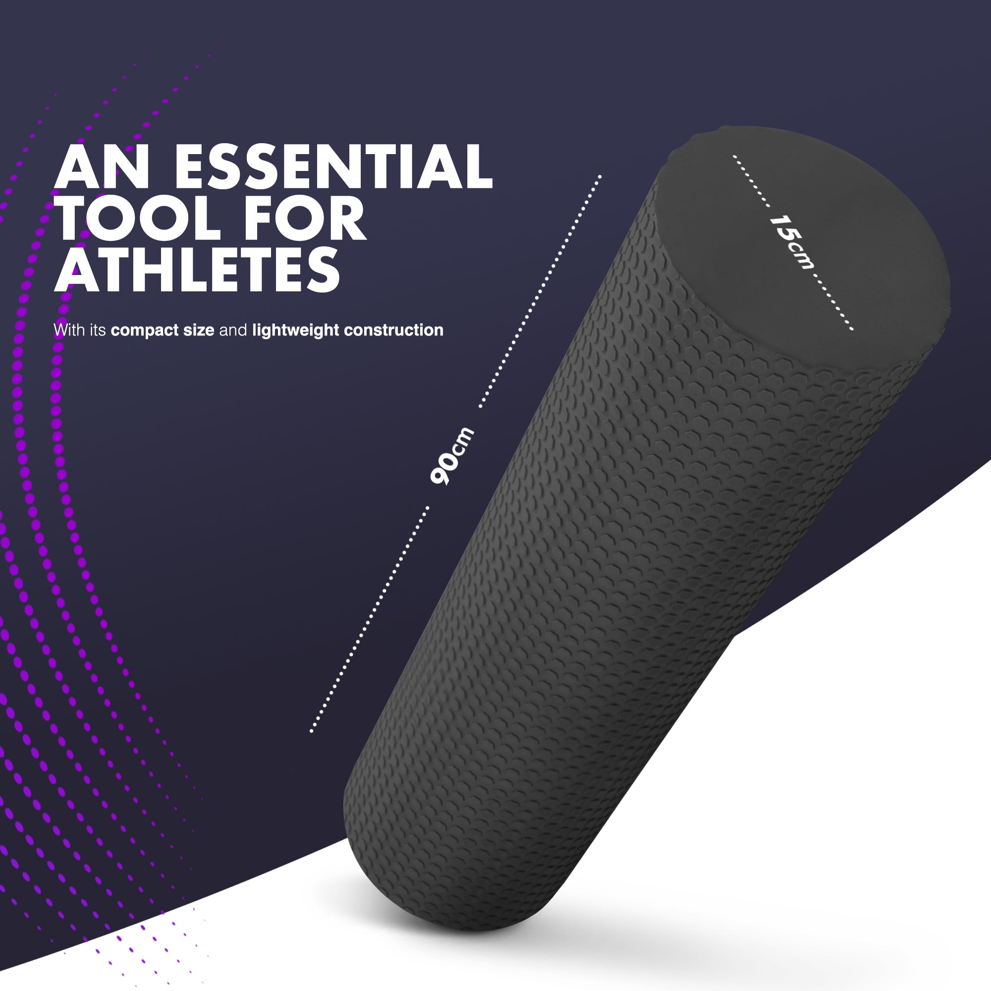 KAYMAN Sports Foam Roller – Deep Tissue Muscle Tension Relief & Circulation Boost | Portable & Lightweight Self Massager for Back, Legs, Gym, Pilates & Yoga | EVA Foam