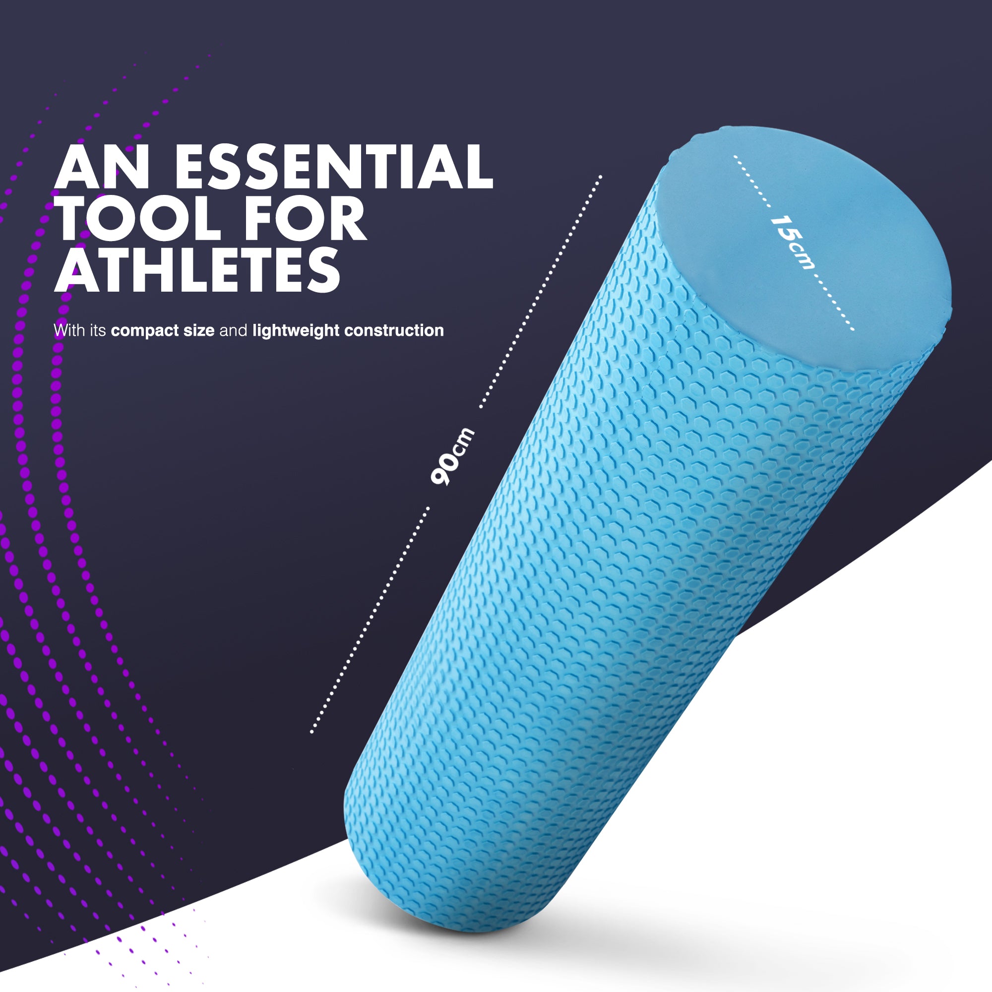 KAYMAN Sports Foam Roller – Deep Tissue Muscle Tension Relief & Circulation Boost | Portable & Lightweight Self Massager for Back, Legs, Gym, Pilates & Yoga | EVA Foam