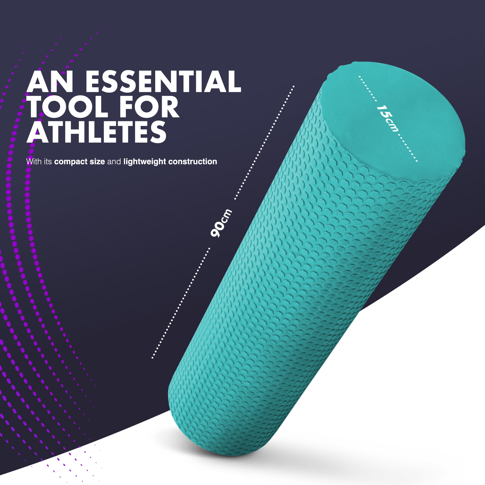KAYMAN Sports Foam Roller – Deep Tissue Muscle Tension Relief & Circulation Boost | Portable & Lightweight Self Massager for Back, Legs, Gym, Pilates & Yoga | EVA Foam