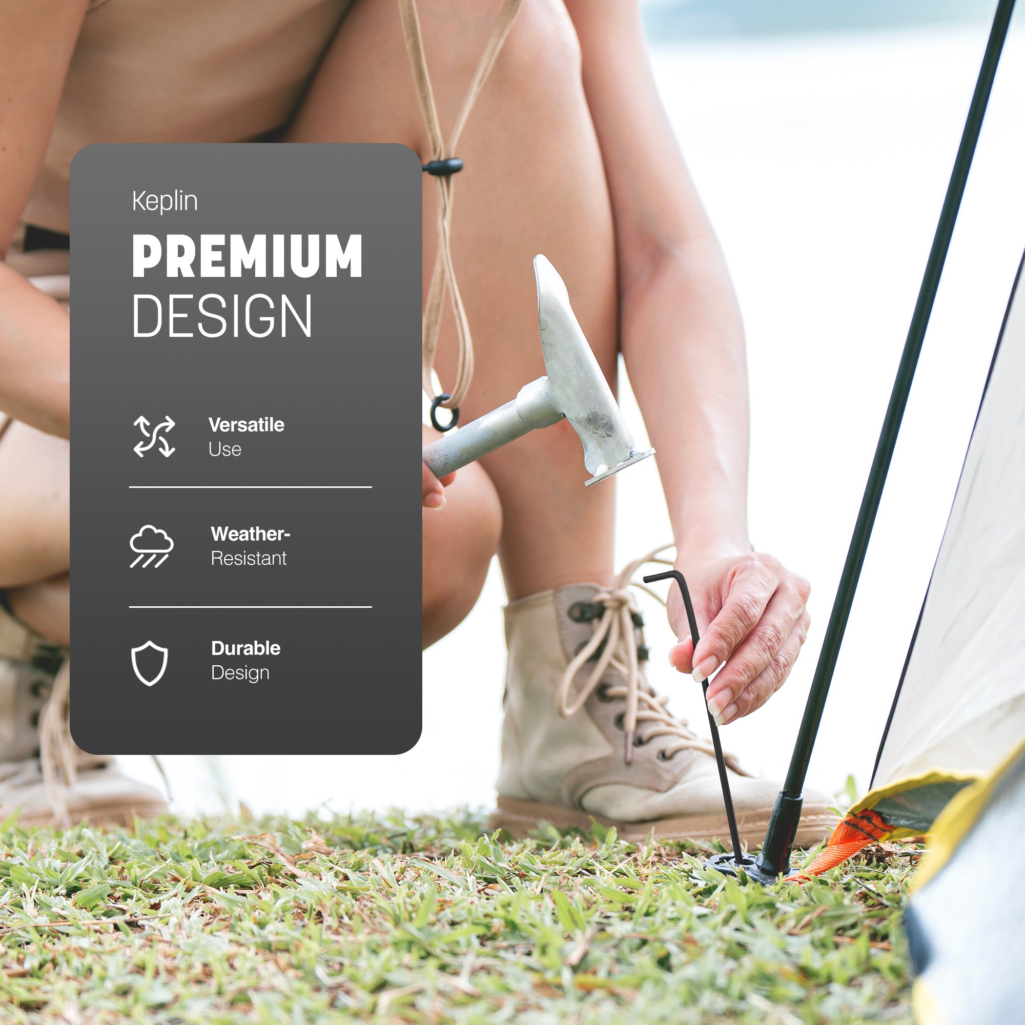 Rust Free Steel Tent Pegs - Weather-Resistant Camping & Outdoor Hooks