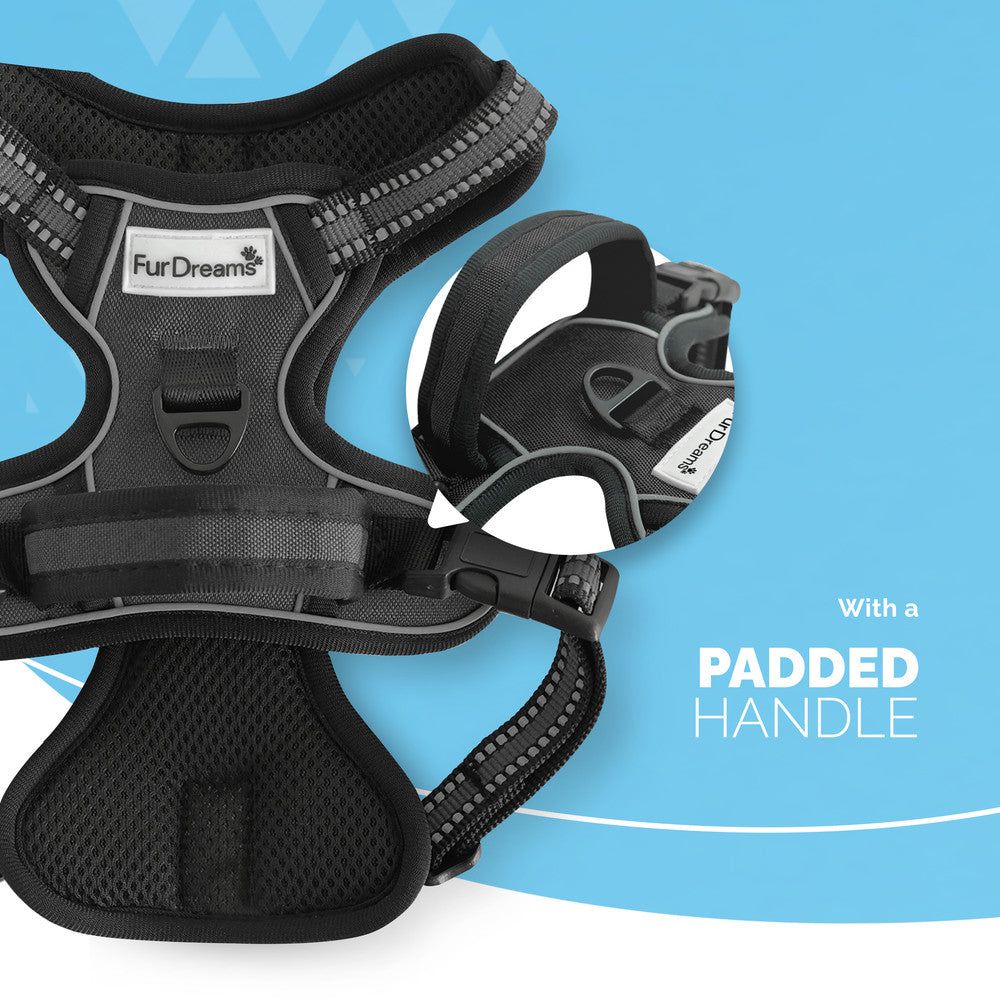 FurDreams Secure Padded Dog Harness – Comfortable No-Choke Vest with Reflective Strips, Non-Restrictive Fit, 4 Adjustable Straps, and Easy Clip-On Design – image 12