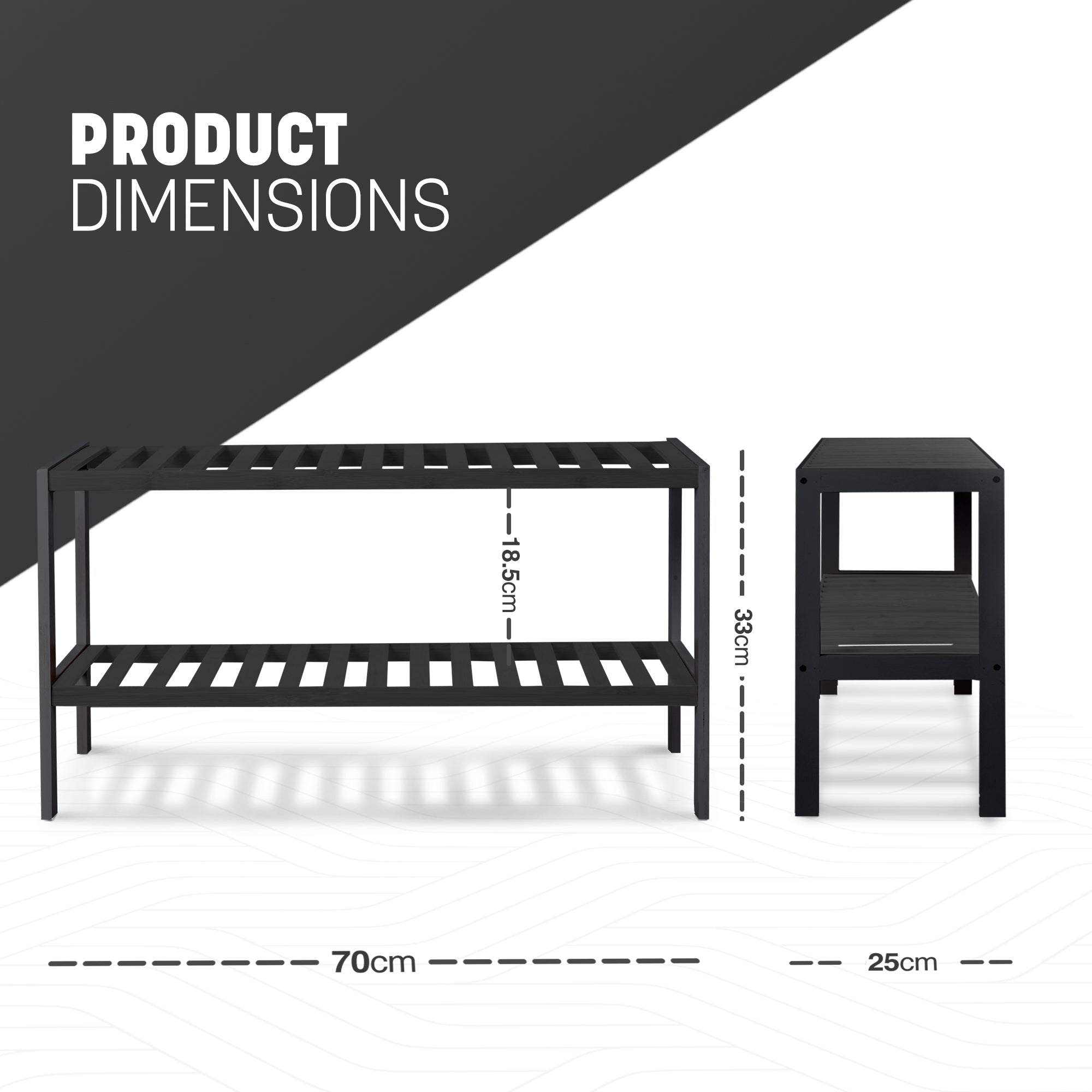 Keplin Bamboo Shoe Rack - 2 Tier