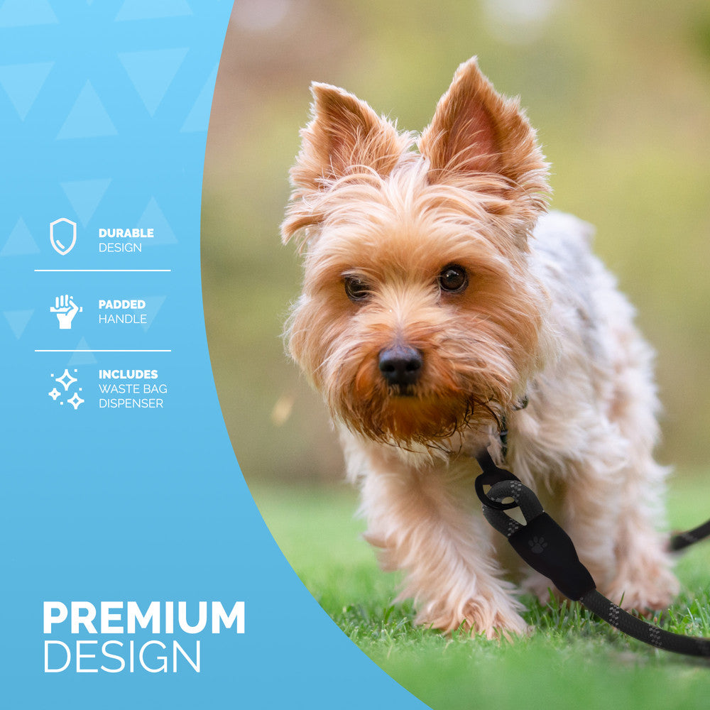 FurDreams 1.5m (5ft) Slip-On Dog Lead – One-Size-Fits-All Leash with Soft Padded Handle, Reflective Threads, and Waste Bag Dispenser – Durable, Weather-Resistant Climbing Rope for Dogs – image 3
