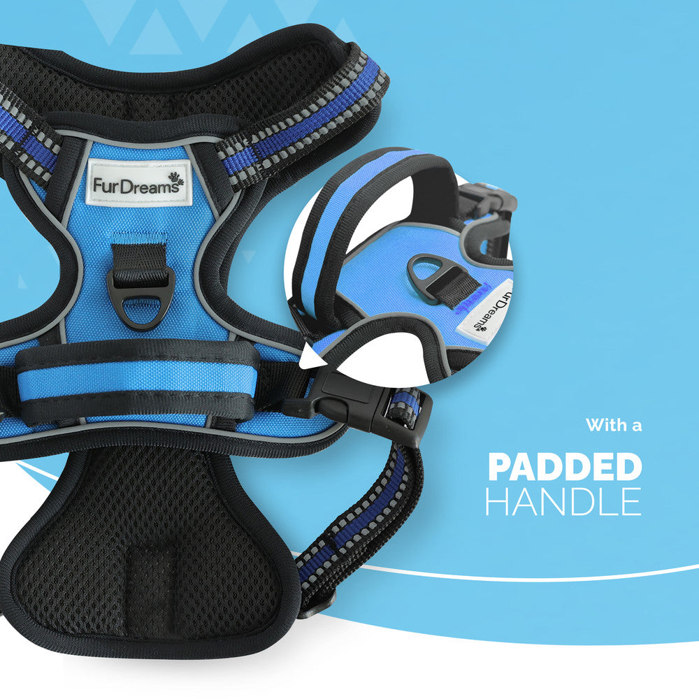 FurDreams Secure Padded Dog Harness – Comfortable No-Choke Vest with Reflective Strips, Non-Restrictive Fit, 4 Adjustable Straps, and Easy Clip-On Design – image 20