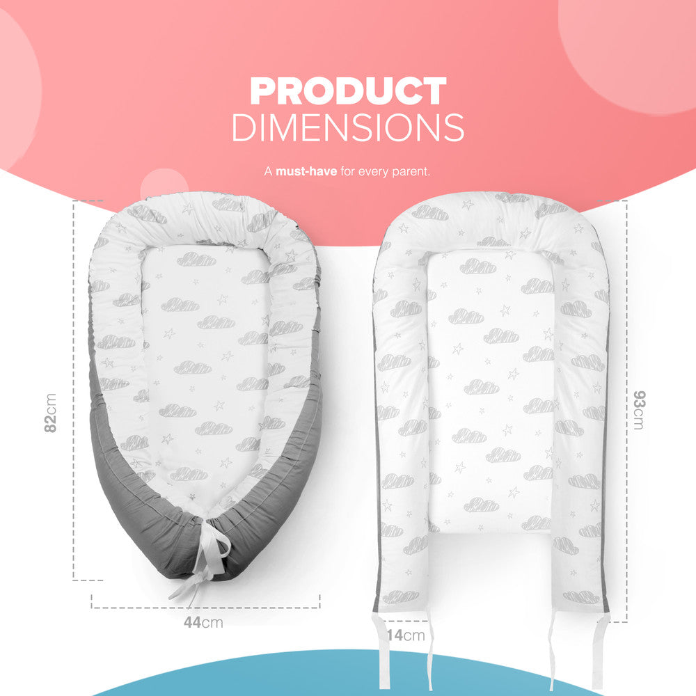 Kidoola Newborn Baby Nest Lounger - 100% Cotton, Washable, Safe and Breathable Fabric 0-12 Months Unisex Ideal for Home, Travel & Baby Essential Gift (Animals)