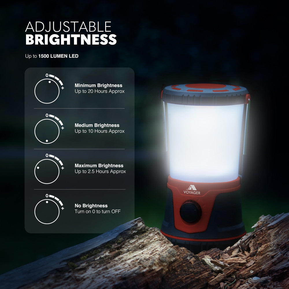 LED Camping Lantern - 1500 Lumen Light with Up to 40 Hours Battery Life