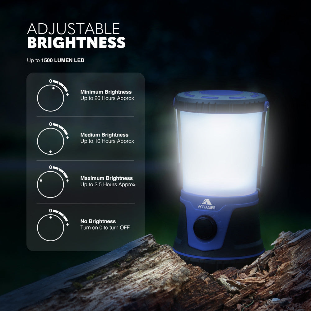 LED Camping Lantern Brightness Modes – Warm to Cool Light 3000K–6500K, Navy Blue