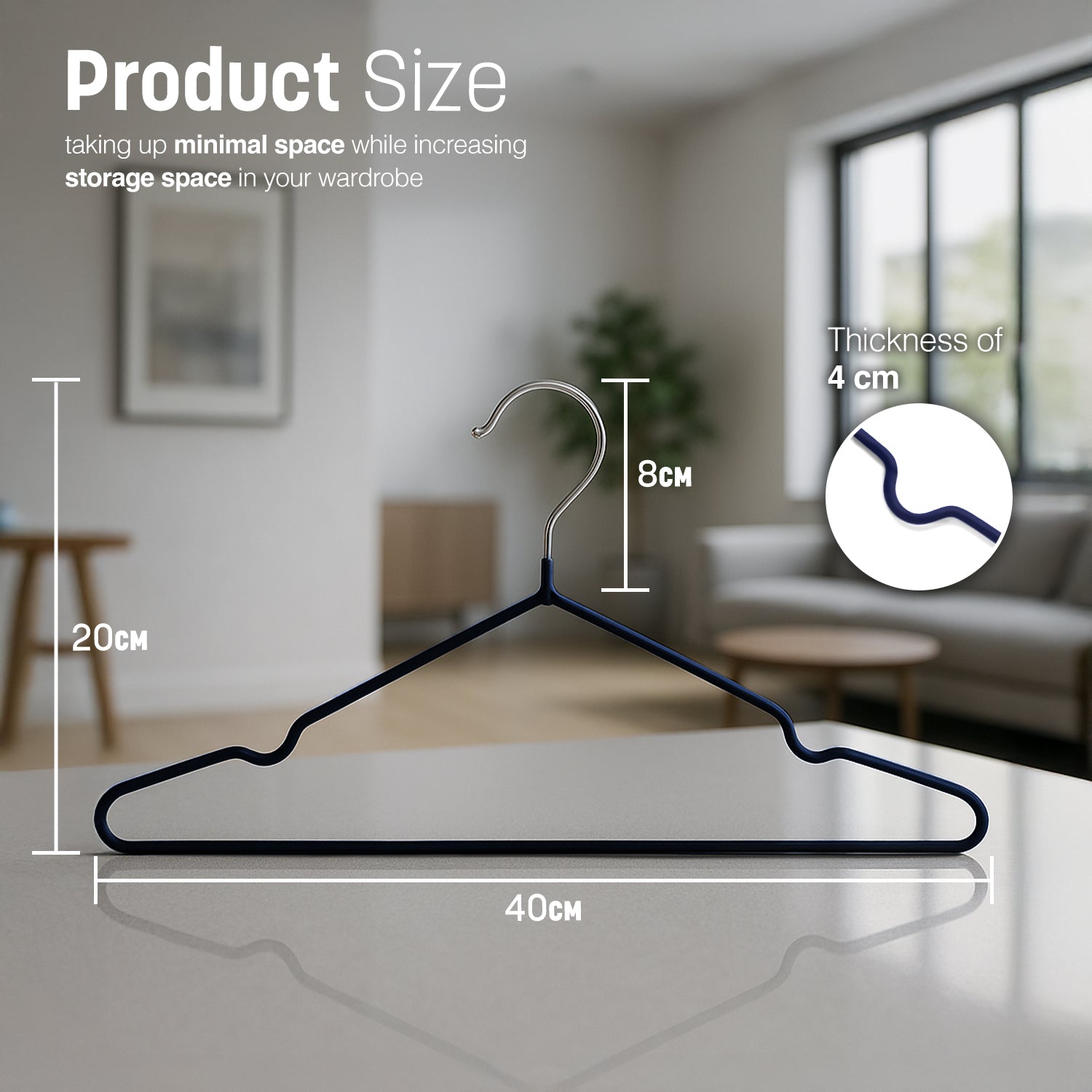 20pcs Metal Hangers Premium Rubber Coated  - Non-Slip Clothes Hangers with 360° Swivel Hook