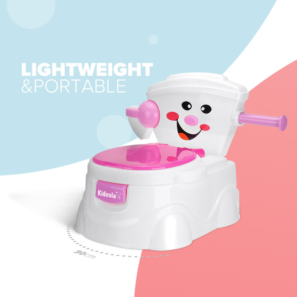 KIDOOLA Pink Potty Training Toilet Seat - Splash Guard & Portable Design for Easy Travel | Fun & Functional Potty Seat for Kids 6 Months to 5 Years – image 2