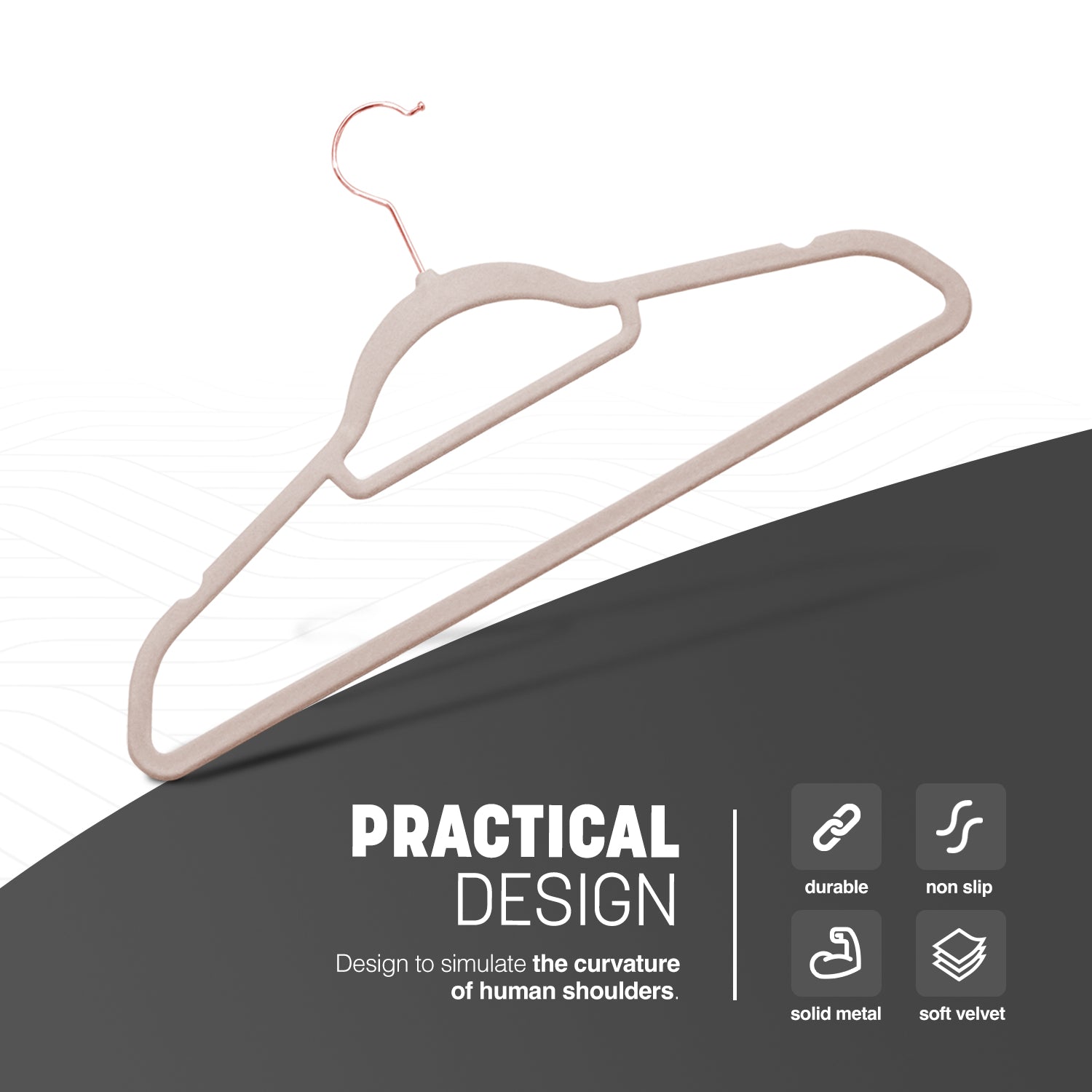 KEPLIN Velvet Hangers 30 Pack (41.5cm) - Non-Slip Clothes Coat hangers with Tie Bar and 360 Degree Hook for Home Storage Durable, Sturdy & Space Saving Wardrobe (30 Pack)