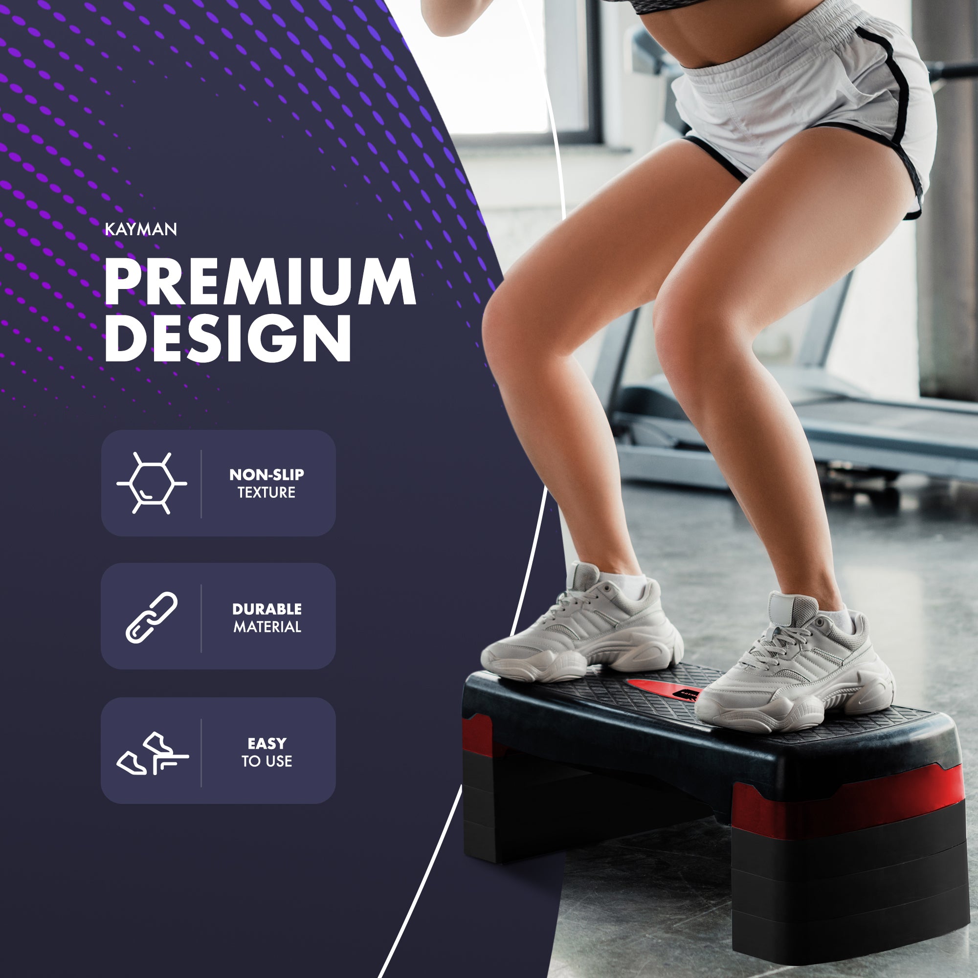 Kayman Adjustable Exercise Stepper for Home Gym Cardio Workouts