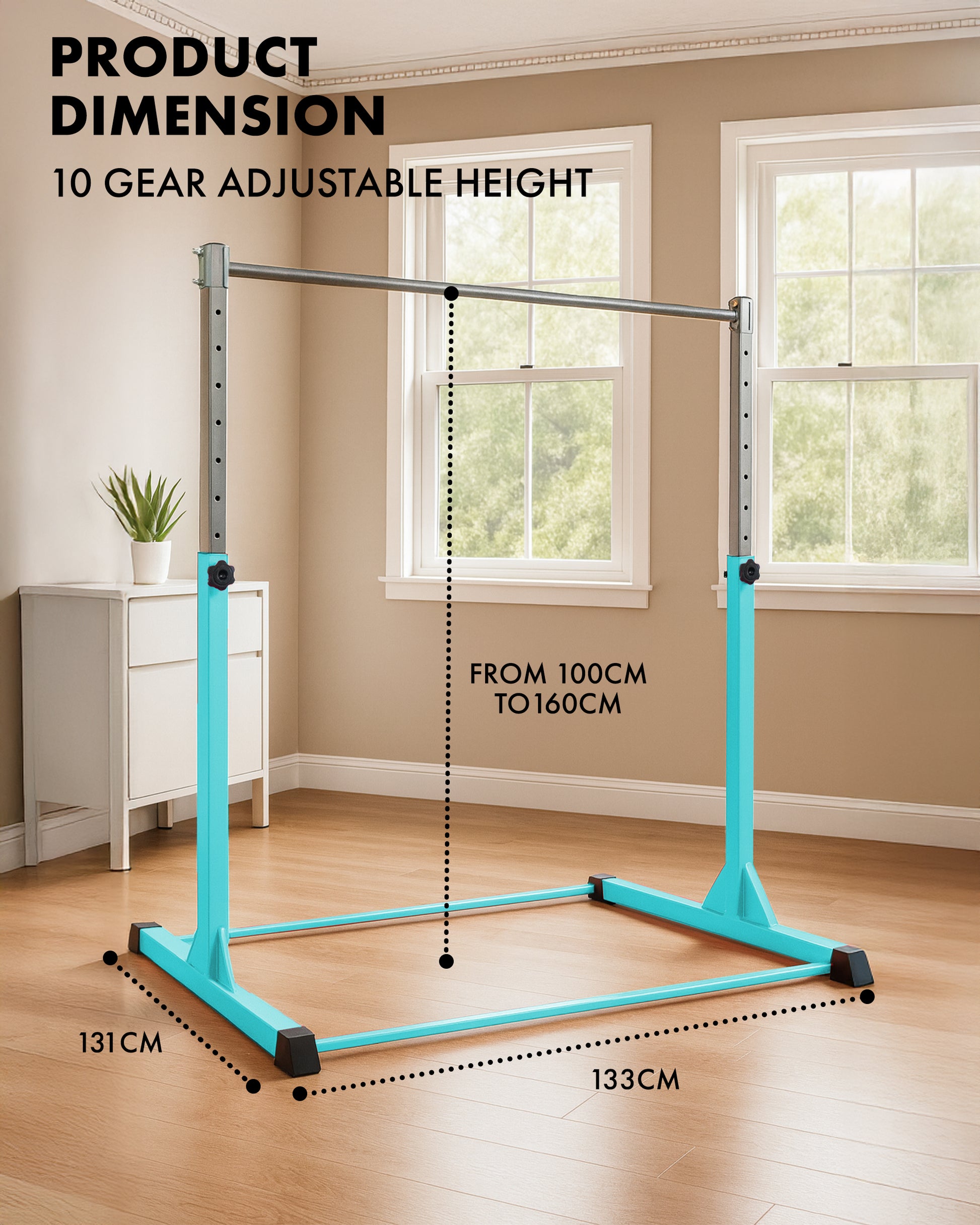 KAYMAN Foldable Large Gymnastics Horizontal Bar – Adjustable Height, Durable Iron Frame with Hand Protection Wrap – image 18