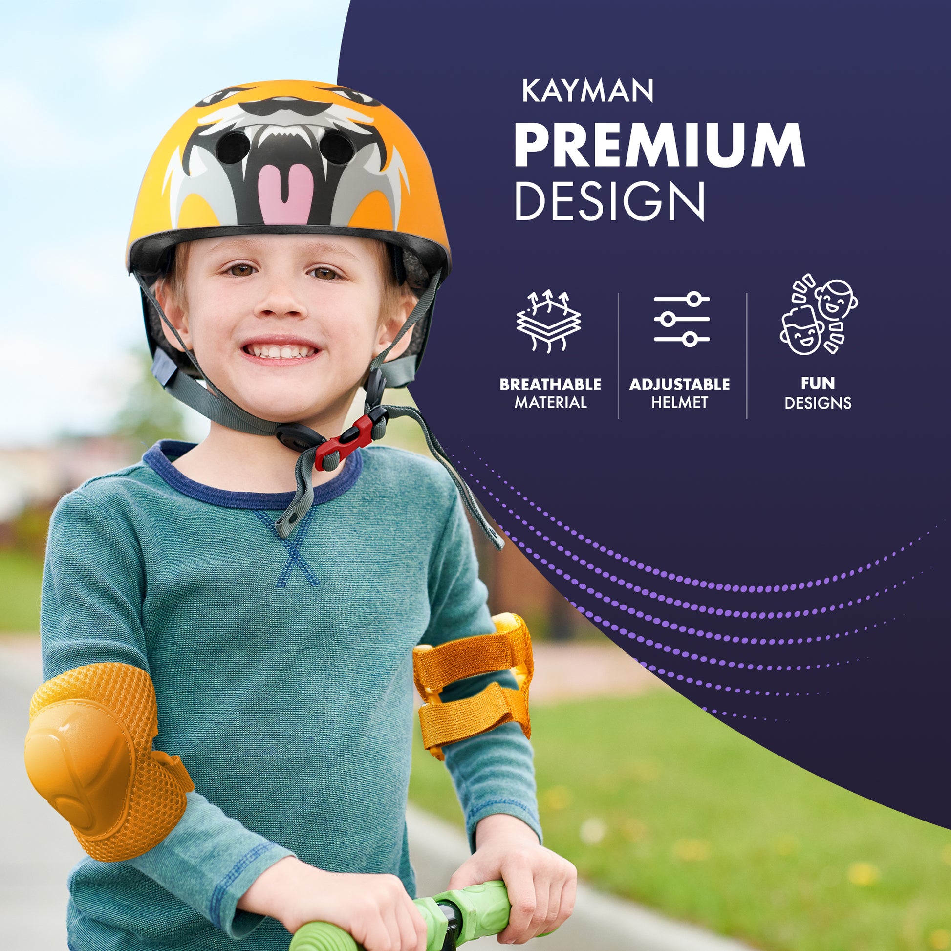 KAYMAN Kids Bike Helmet age 3 to 12, Adjustable Safety Gear for Boys and Girls, Suited to Scooter, Cycling, Skateboard & Roller Skating - Protection for Boys & Girls – image 17