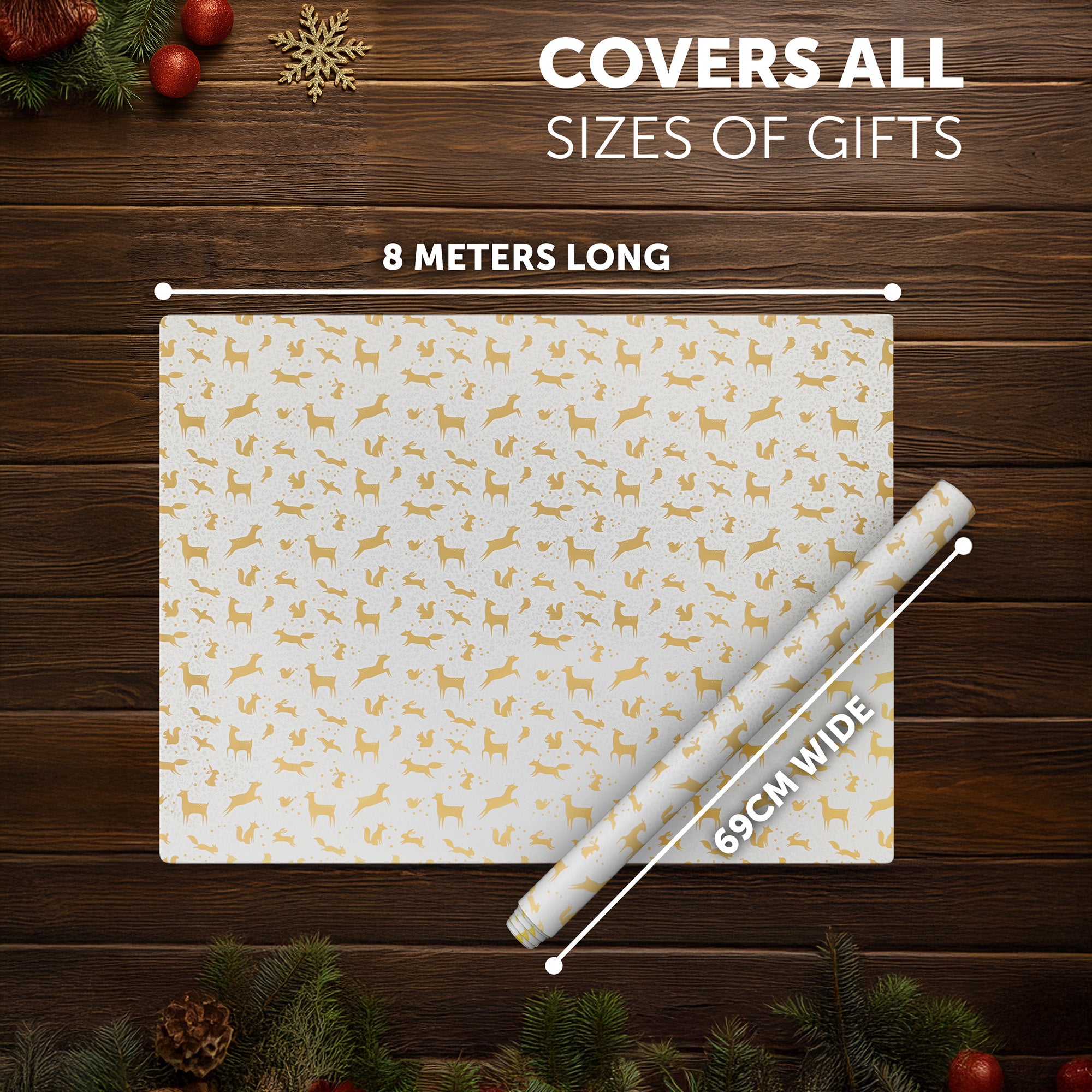 Kraft & Co 4 pack 69cm x 8M Gift Wrapping Paper Ideal for Gifts Arts & Crafts