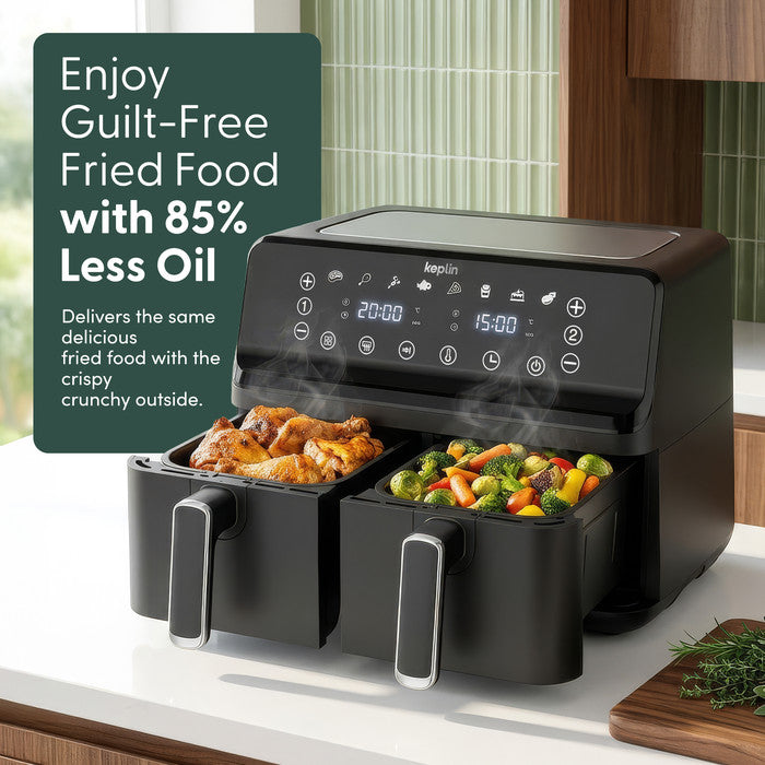 9L Dual Zone Air Fryer 2700W LED Touchscreen UK