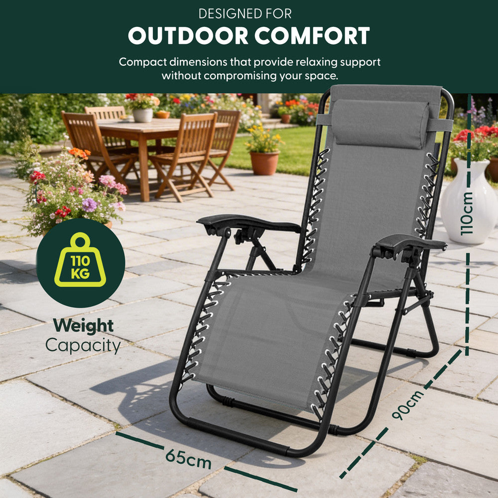 Textilene Zero Gravity Chairs Set of 2