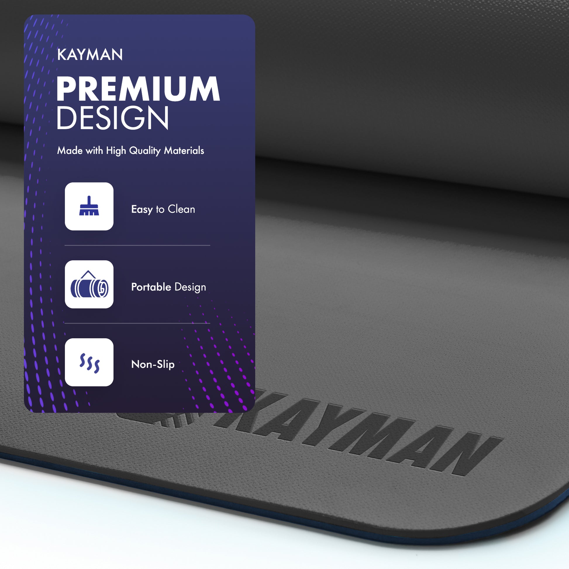 KAYMAN Yoga & Exercise Mat with Carry Strap, Large Non-Slip Comfortable Training & Workout Floor Mat for Home or Outdoor, Gym, Pilates, Gymnastics, HiiT, Stretching & Meditation – image 21