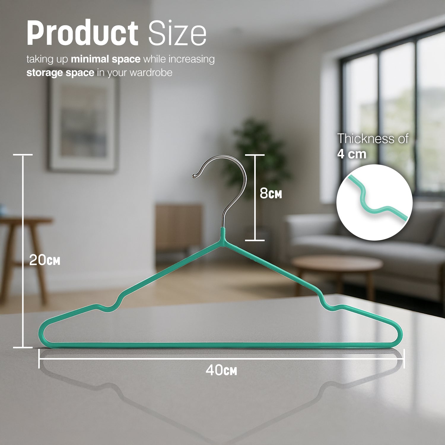 20pcs Metal Hangers Premium Rubber Coated  - Non-Slip Clothes Hangers with 360° Swivel Hook