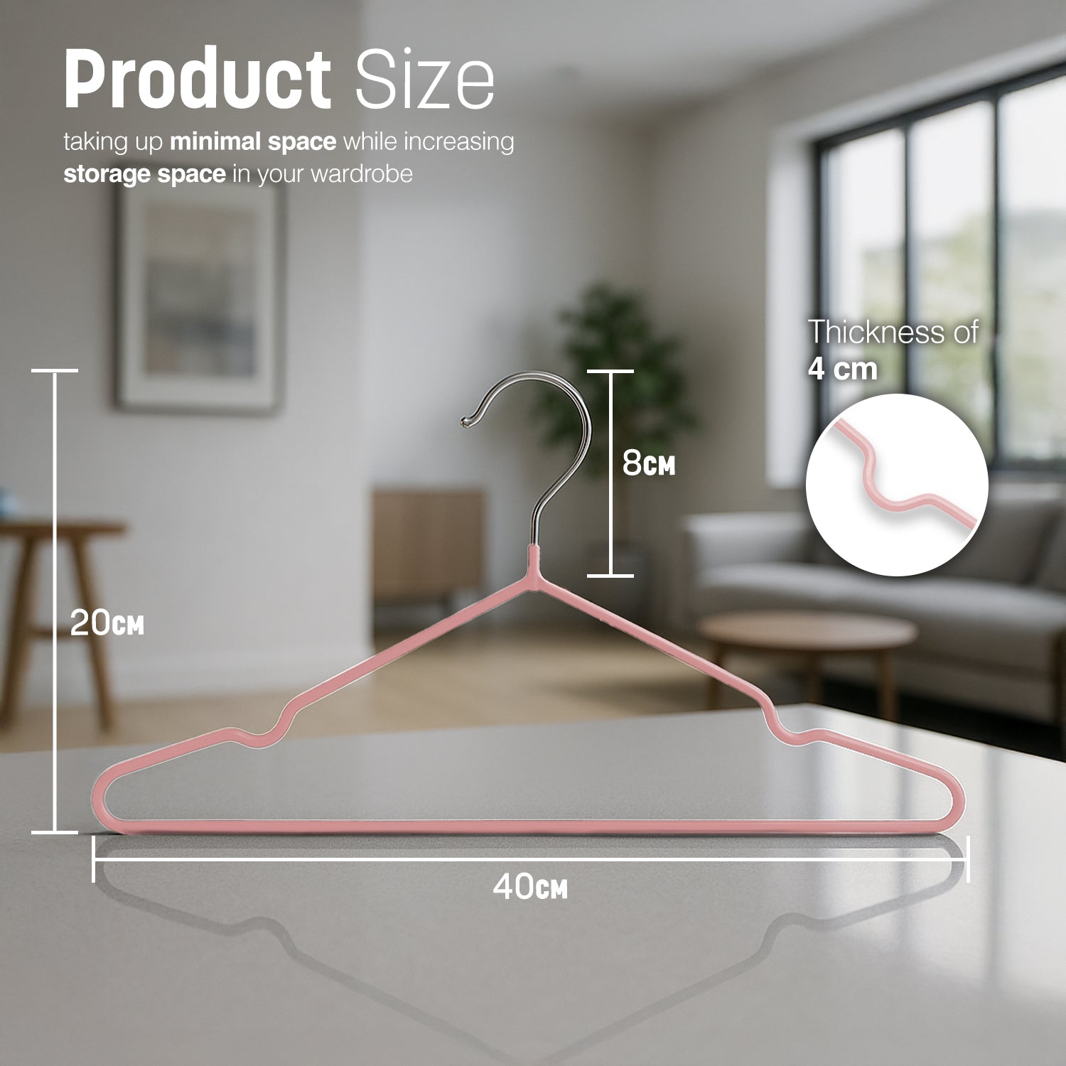 20pcs Metal Hangers Premium Rubber Coated  - Non-Slip Clothes Hangers with 360° Swivel Hook