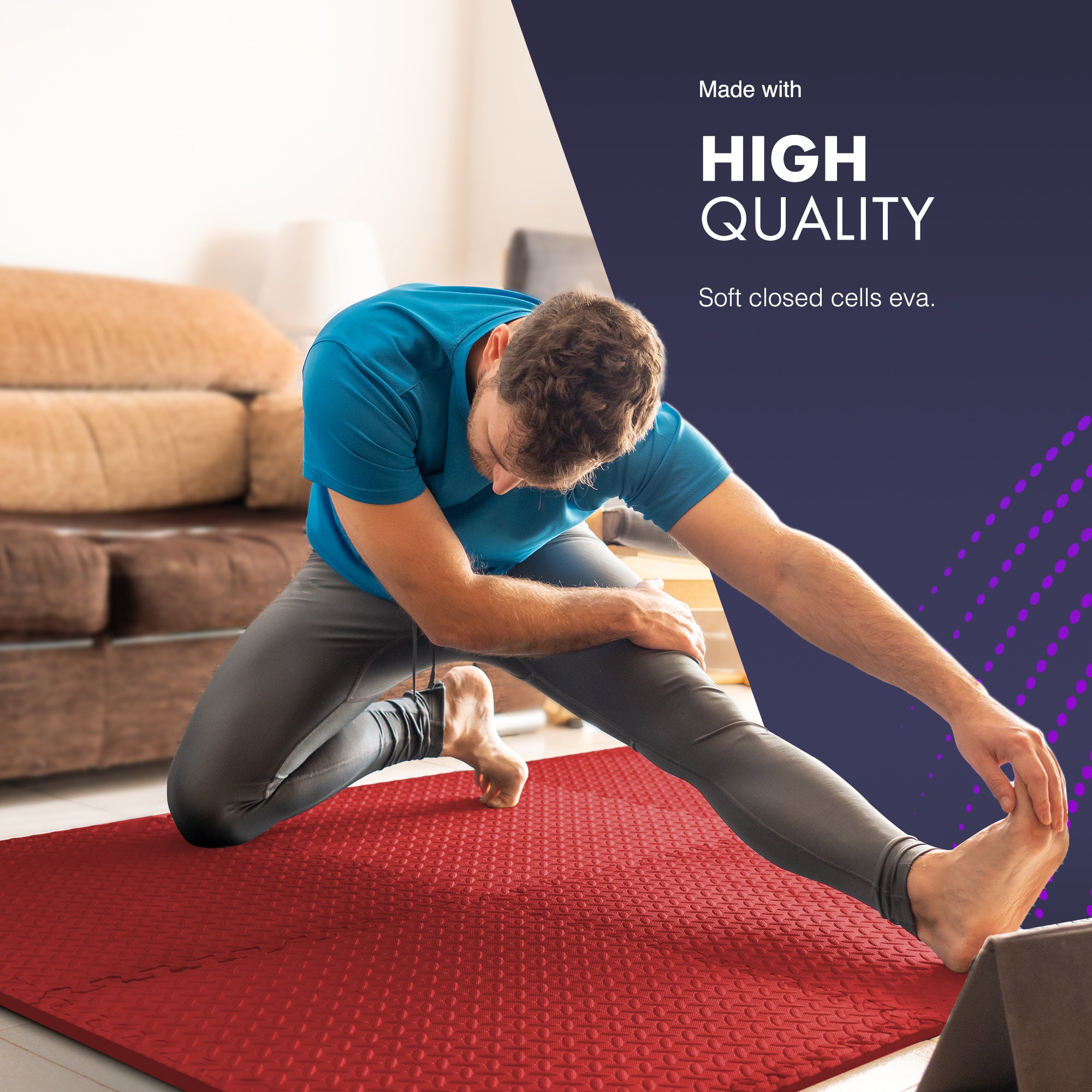 Top-Selling KAYMAN Interlocking Gym Floor Mats – Nonslip EVA Foam Exercise Tiles for Home Workouts, Studio, Weights, Yoga (60x60cm) – image 9