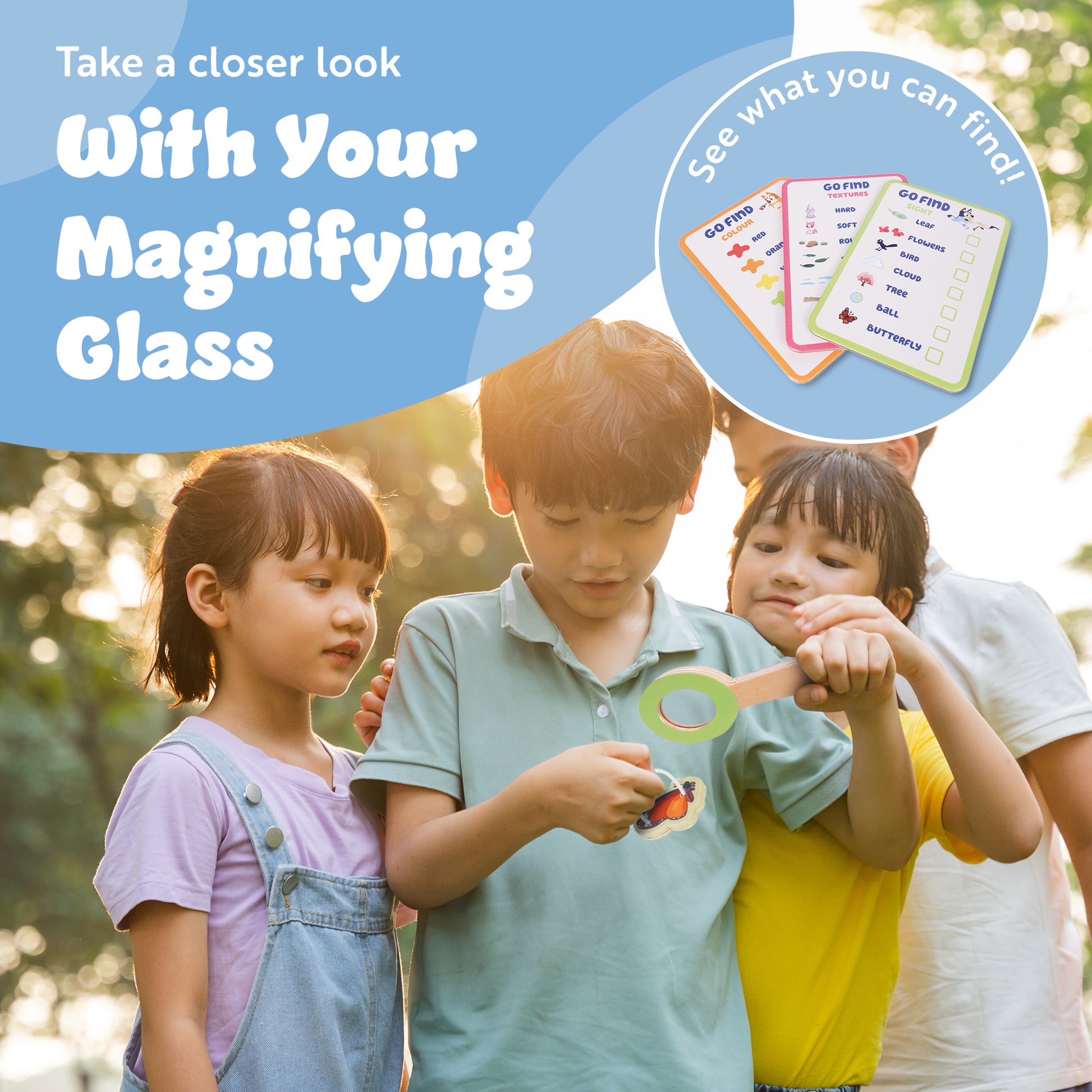 Bluey adventure belt with magnifying glass and Go Find accessories – nature exploration kit ages 3+ UK