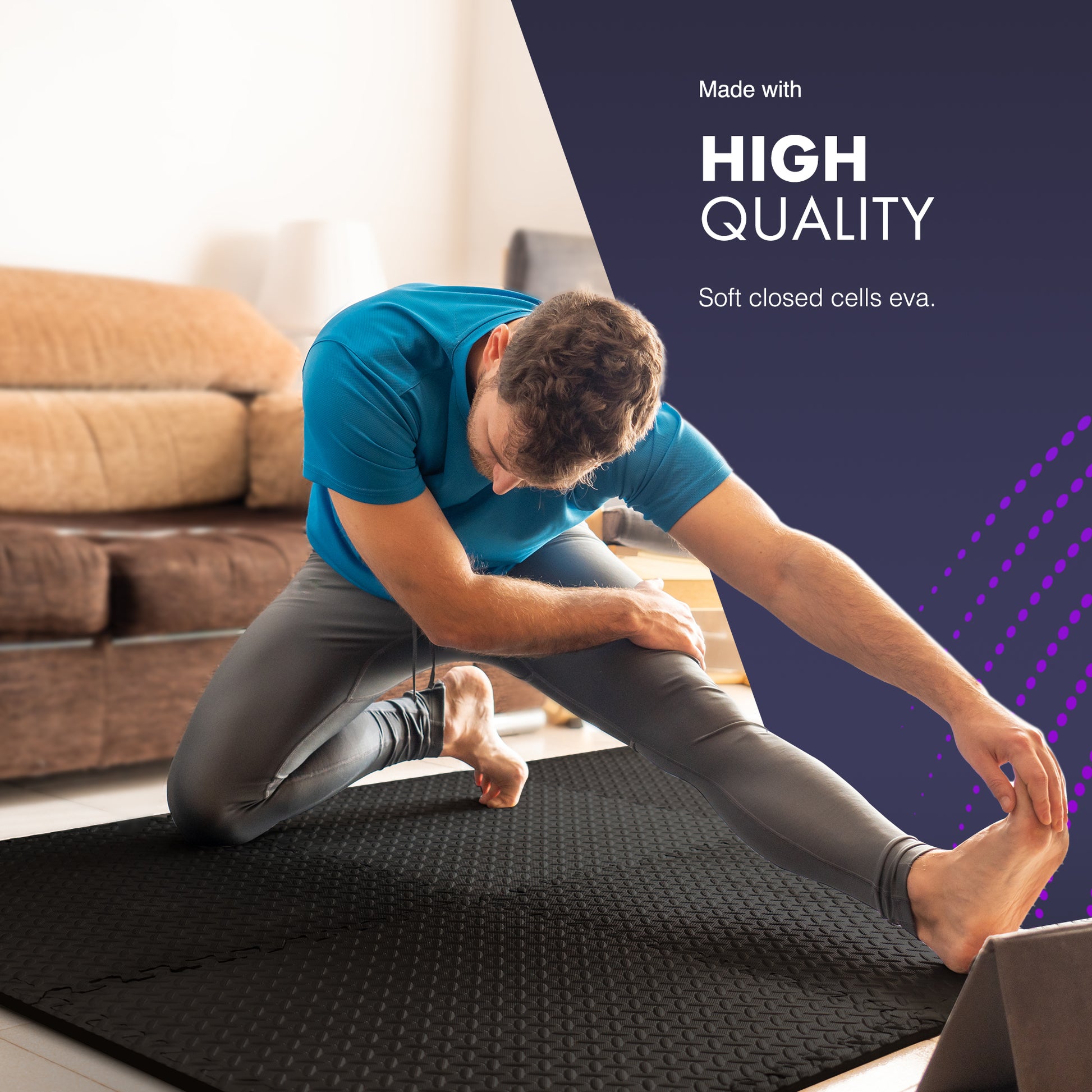Top-Selling KAYMAN Interlocking Gym Floor Mats – Nonslip EVA Foam Exercise Tiles for Home Workouts, Studio, Weights, Yoga (60x60cm) – image 23
