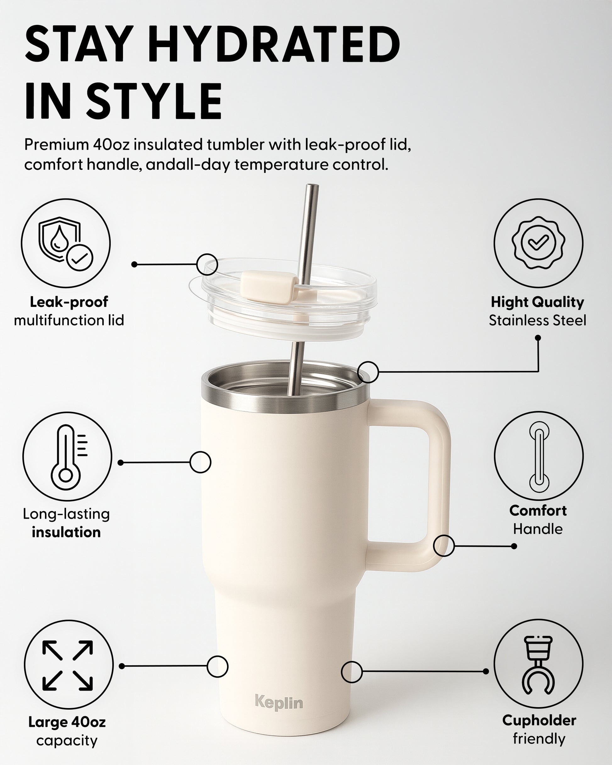 Stainless Steel Vacuum Insulated Tumbler 40 oz – image 13