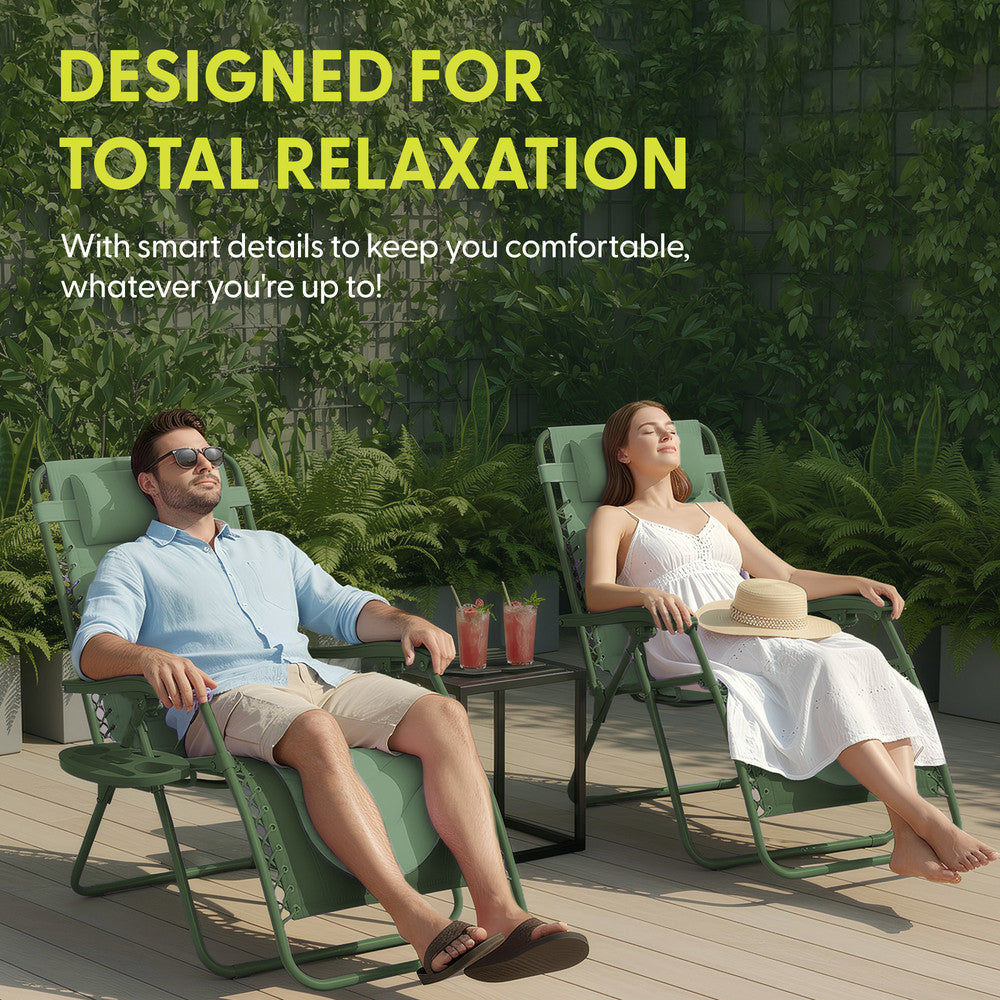 Premium Heavy-Duty Zero Gravity Chairs - 2 Pack XXL