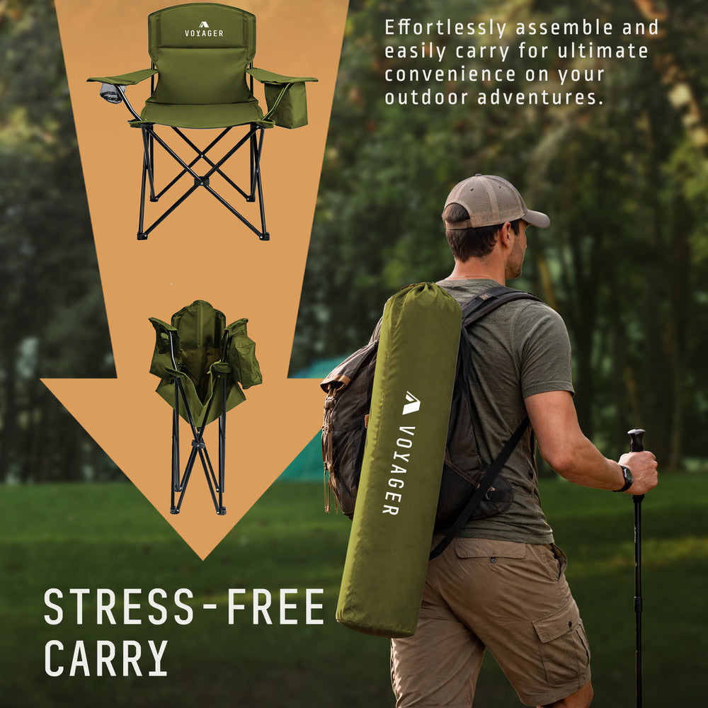 Folding Camping Chairs 2 Pack with Cooler Bag – image 13