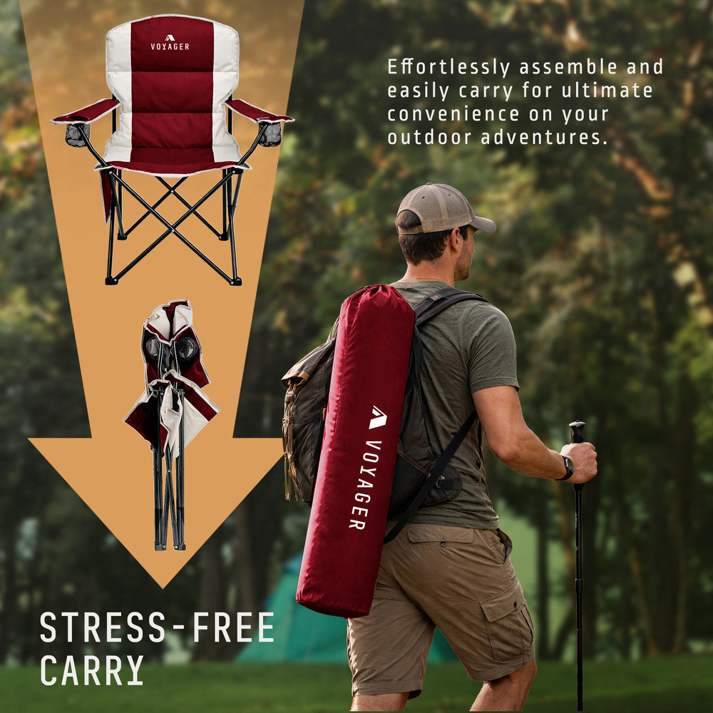 Padded Camping Chairs - 2 Pack