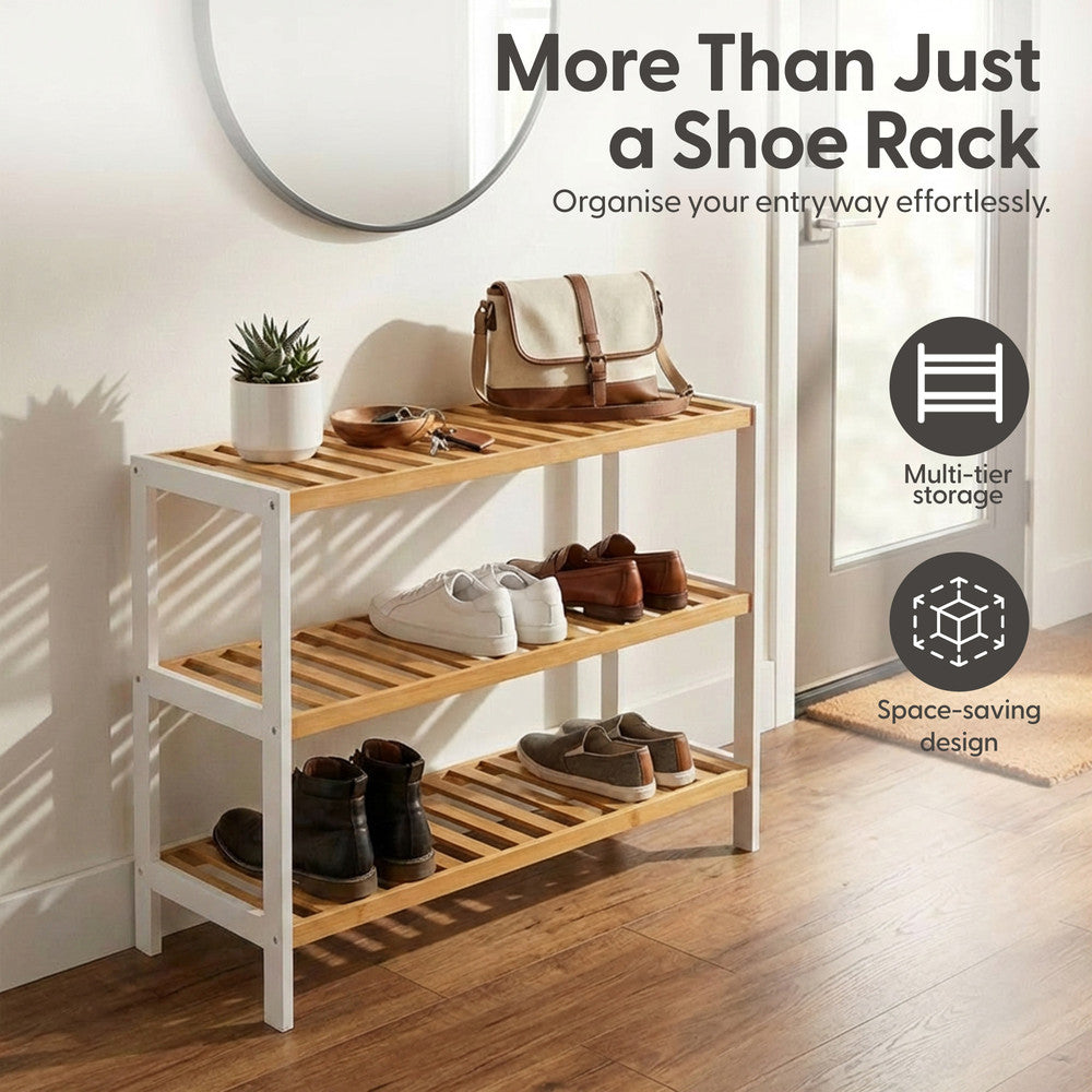 Bamboo Shoe Rack - 3 Tier – image 30