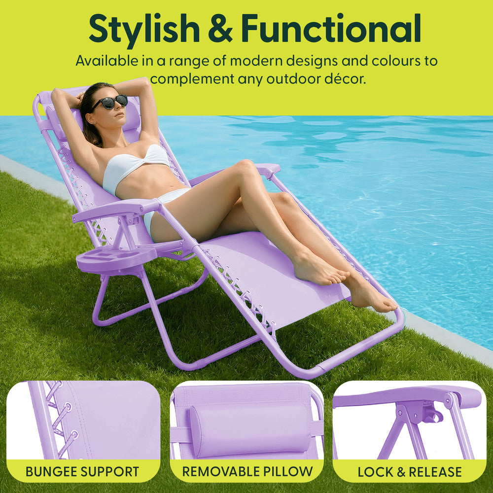 Textilene Zero Gravity Chairs Set of 2