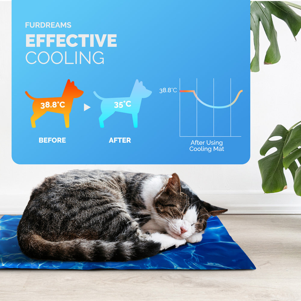 FurDreams Pineapple Pet Cooling Mat – Waterproof Gel Pillow Pad for Dogs and Cats, 75x120cm – Prevent Overheating and Keep Cool During Summer Rest
