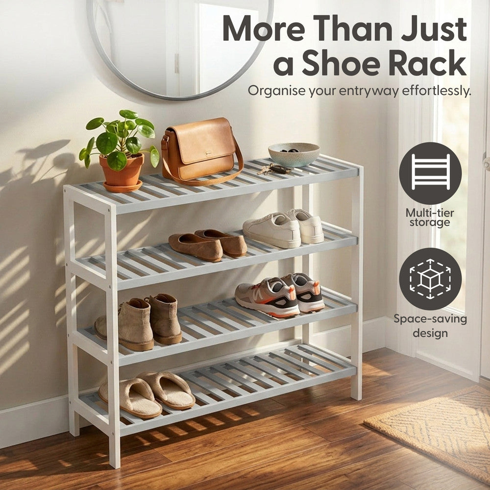 Bamboo Shoe Rack - 4 Tier