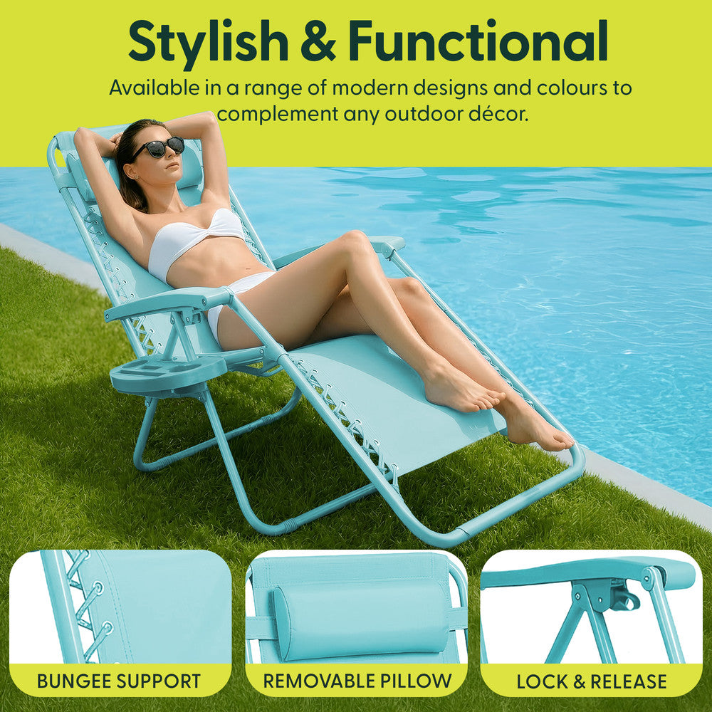 Textilene Zero Gravity Chairs Set of 2