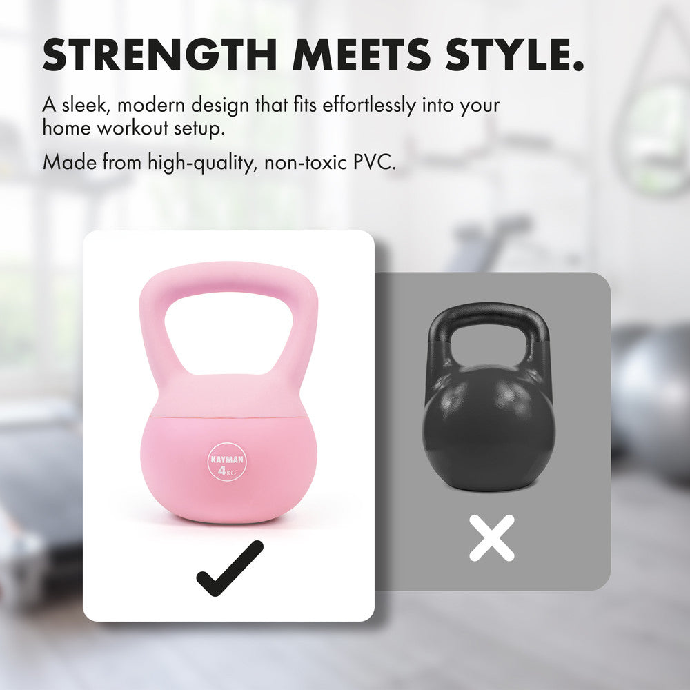 KAYMAN Soft Kettlebell for Home Gym – PVC Coated Weight – Floor Safe Flat Base – Ergonomic Non-Slip Handle – Strength Training, CrossFit, HIIT, Core Workout – Durable Fitness Equipment – image 11