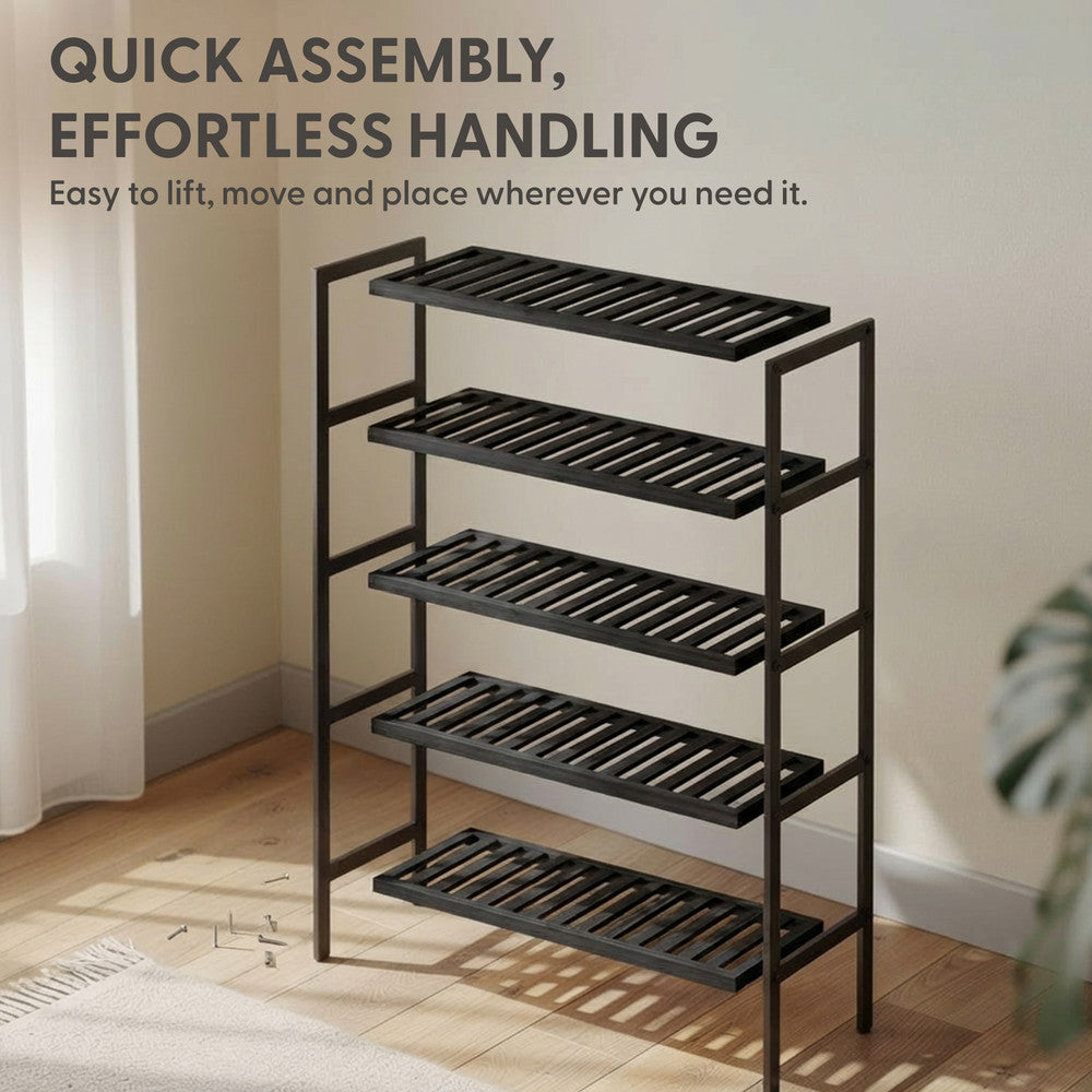 Bamboo Shoe Rack - 5 Tier – image 4