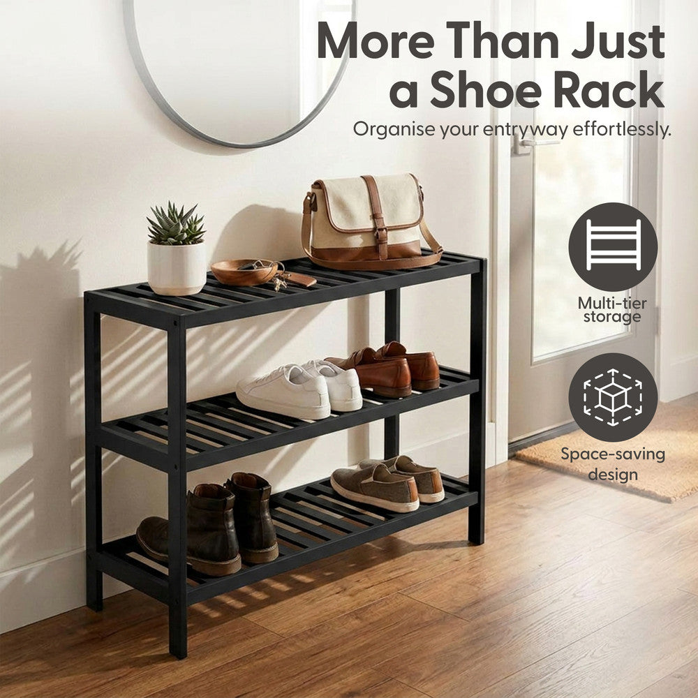 Bamboo Shoe Rack - 3 Tier – image 4
