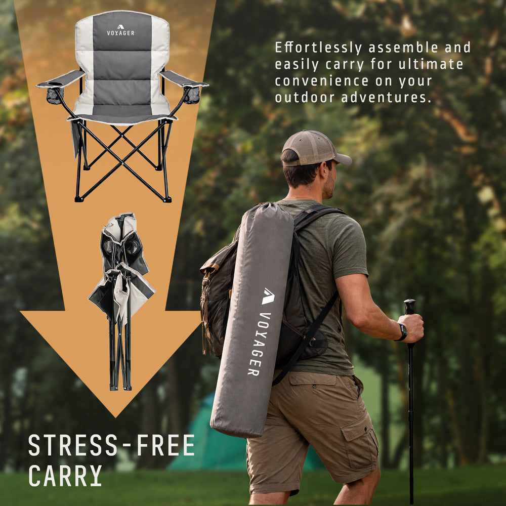 Padded Camping Chairs - 2 Pack