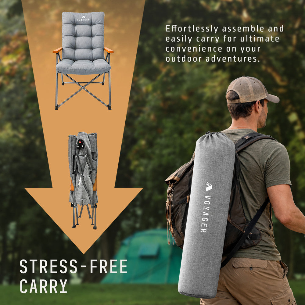 Luxury portable camping chair with 150kg load capacity – quick setup for beach, fishing and sports events