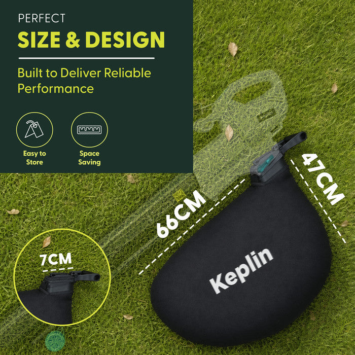 Keplin leaf vacuum replacement bag dimensions – 66cm x 47cm with 7cm connector fitting