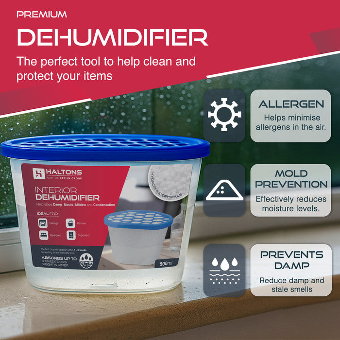 Haltons 500ml Moisture Absorber Dehumidifiers, Pack of 10