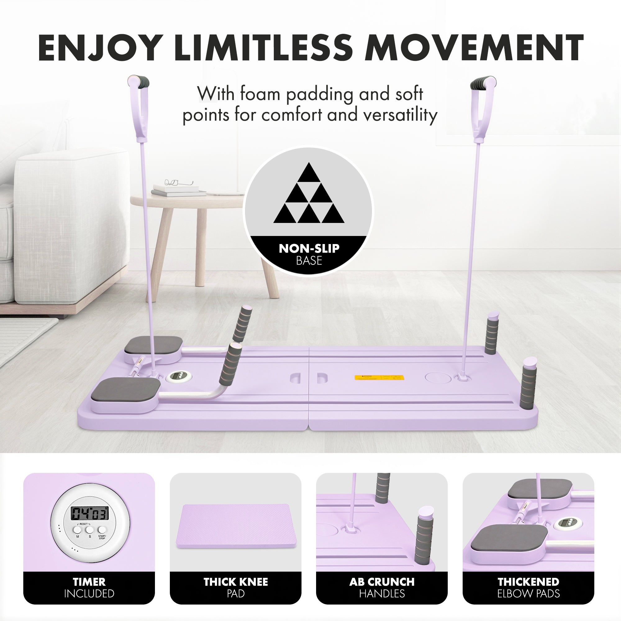 Kayman Pilates Board – Compact Foam & PP Exercise Platform with Auto Rebound – Foldable, Stable & Versatile – Space-Saving Workout Board for Home Gym – 105.7×40.6×6.8cm