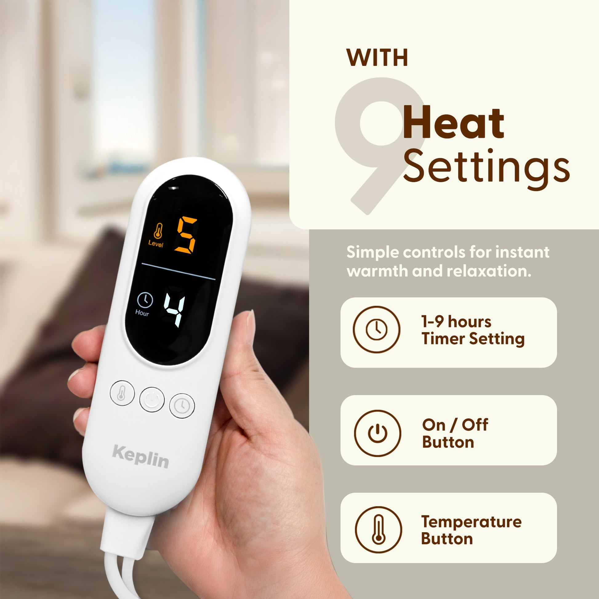 Electric Heated Throw Blanket with 9 Heat Settings – image 21