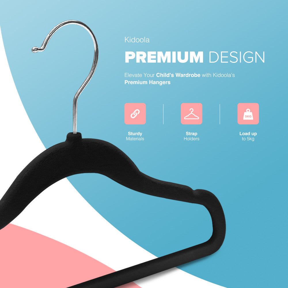 Kidoola 20 Velvet Baby Hangers, Nursery Coat Clothing Hangers for Babies, Infant, Toddlers and Kids, Unisex for Boys or Girls up to 24 Months – image 10
